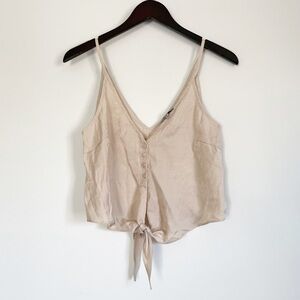 WISHLIST Button Cami Tie Waist Cream Small